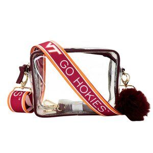 VIRGINIA TECH - Licensed - Go Hokies | Game Day | Clear Purse | Adjustable Strap